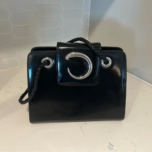 CARTIER PANTHERE LEATHER HANDBAG PURSE AUTHENTIC - Picture 4 of 12